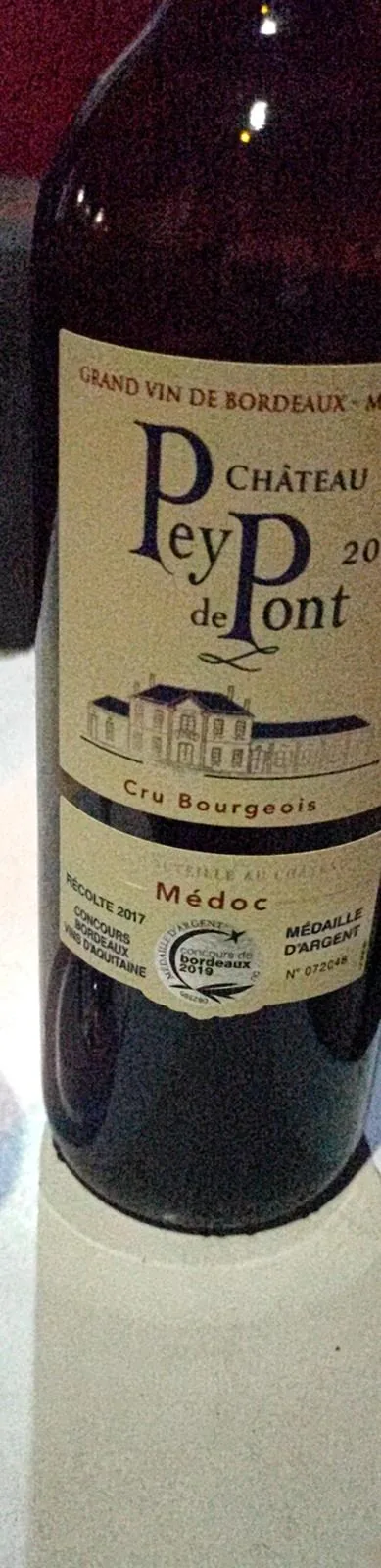 Château Pey de Pont 2017, Médoc · Cru Bourgeois · Médaille d'Argent 2019